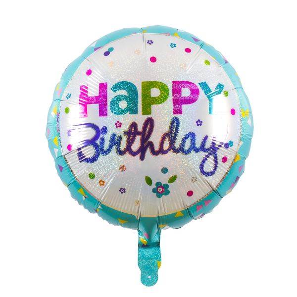 Ballon “Happy birthday bloemen”