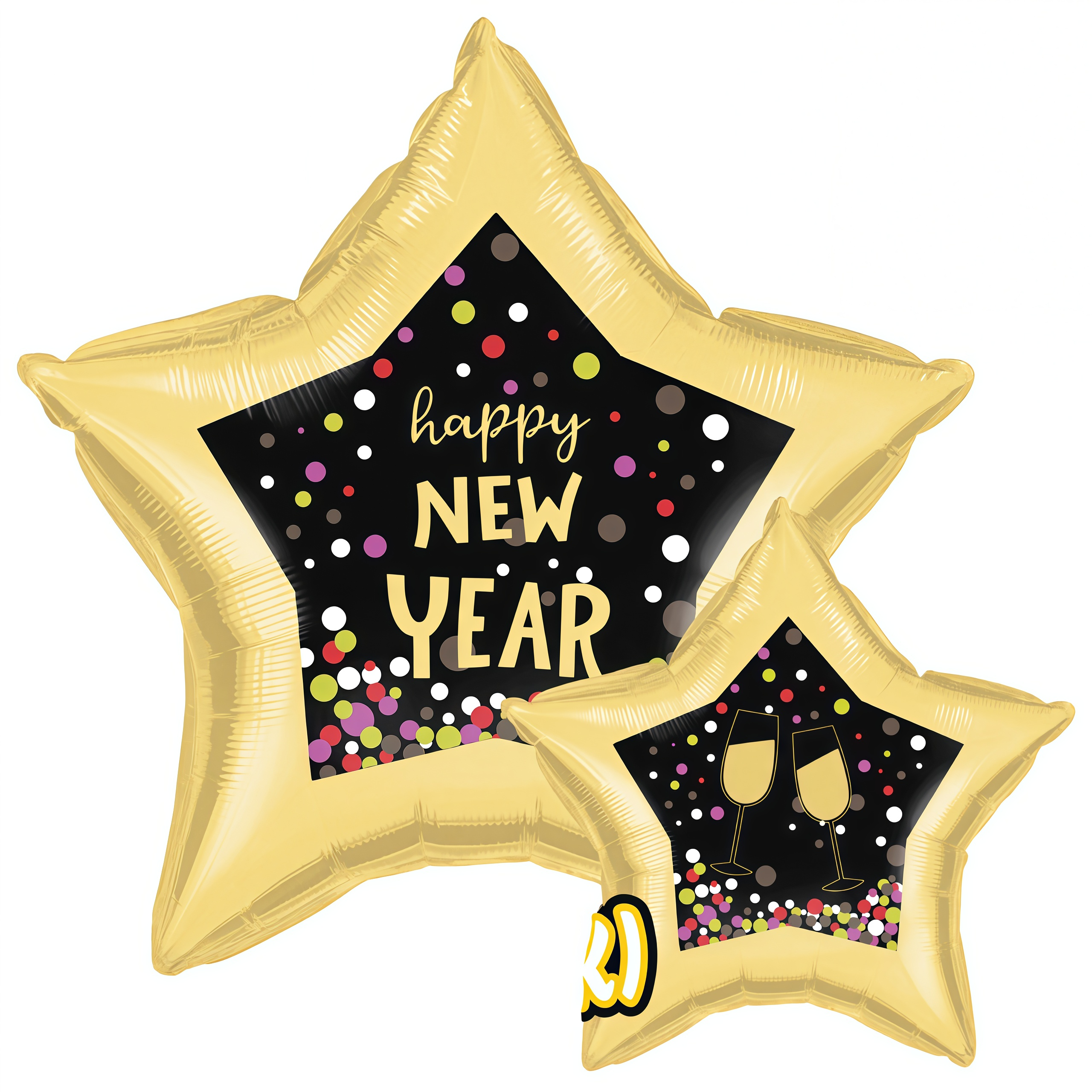HNY022-19Y.png Ballon “Happy new year star” - Afbeelding 1